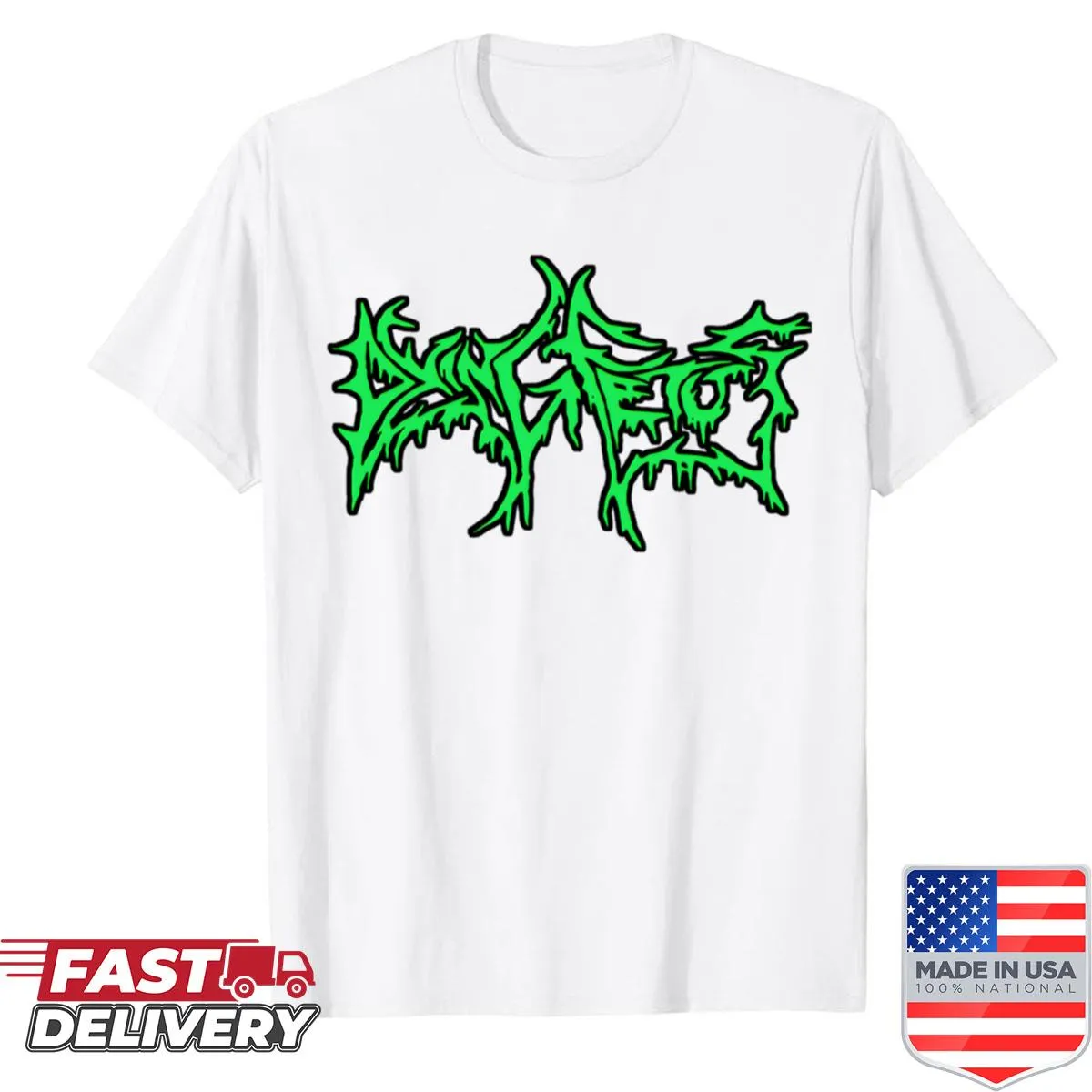 Edgy pop-art shirt with abstract typography design