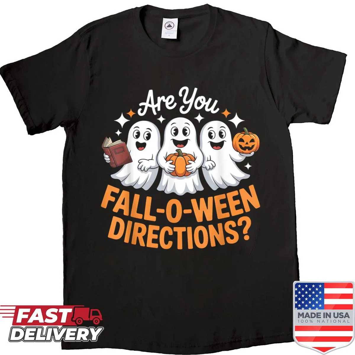 Funny Halloween-themed teacher shirt with ghost graphic and text