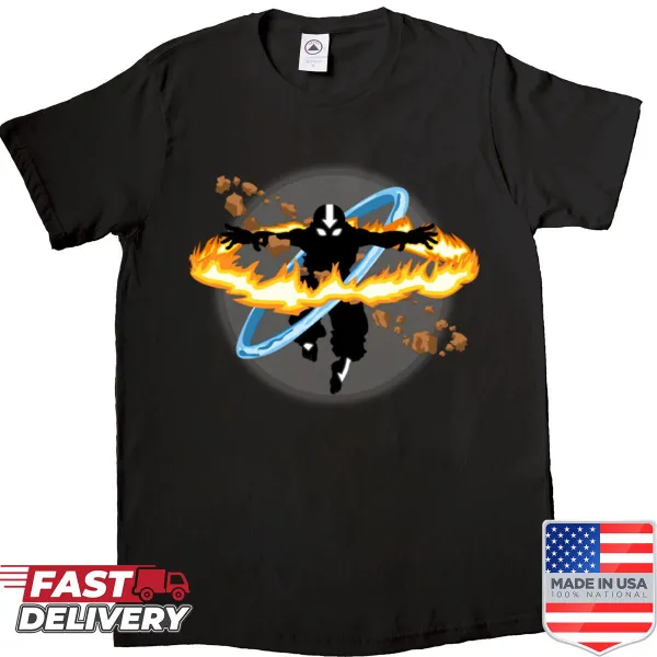 Illustration of Avatar Aang from the animated series on a shirt.