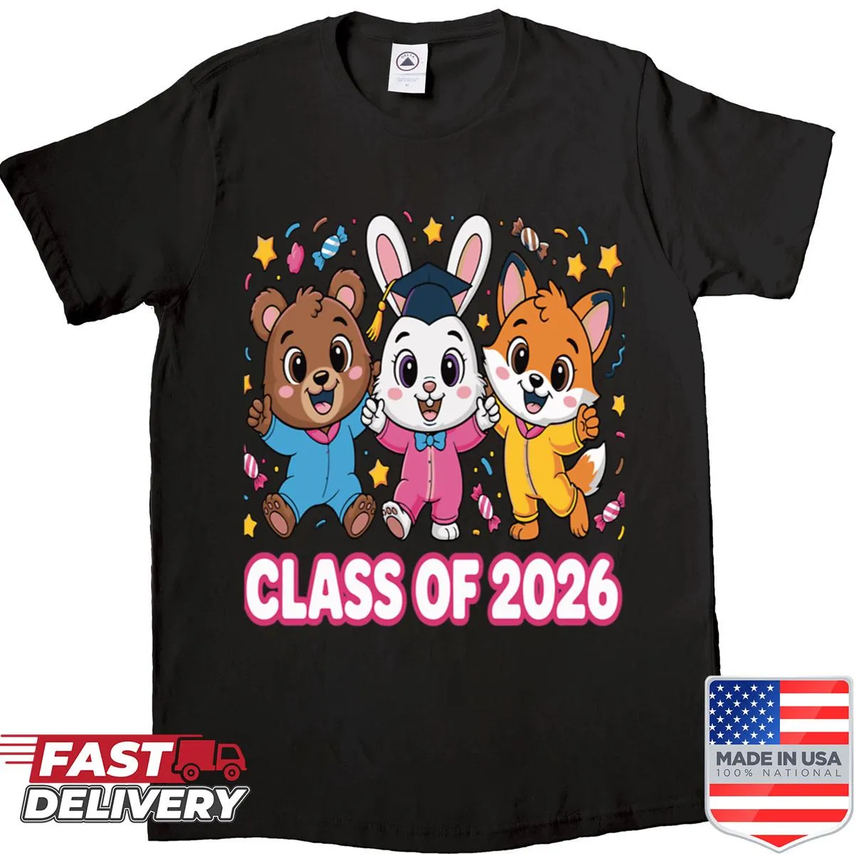 Oversized shirt for Class of 2026 with backpack design