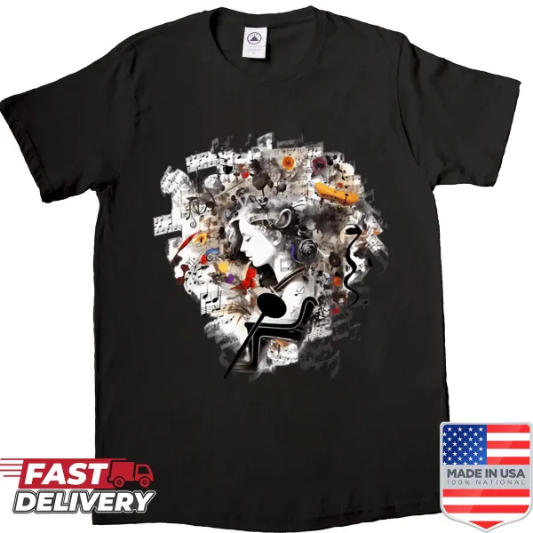 Inspirational typography shirt with a message about art and harmony
