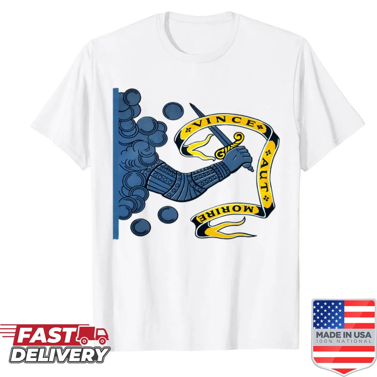 Vintage-style shirt featuring the Bedford Revolutionary Flag