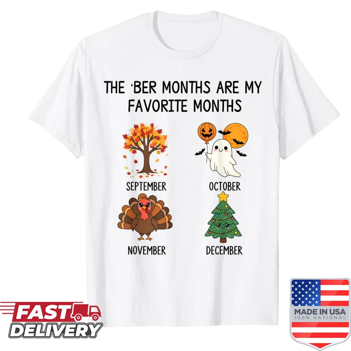 Illustrated shirt celebrating the Ber months and holiday spirit