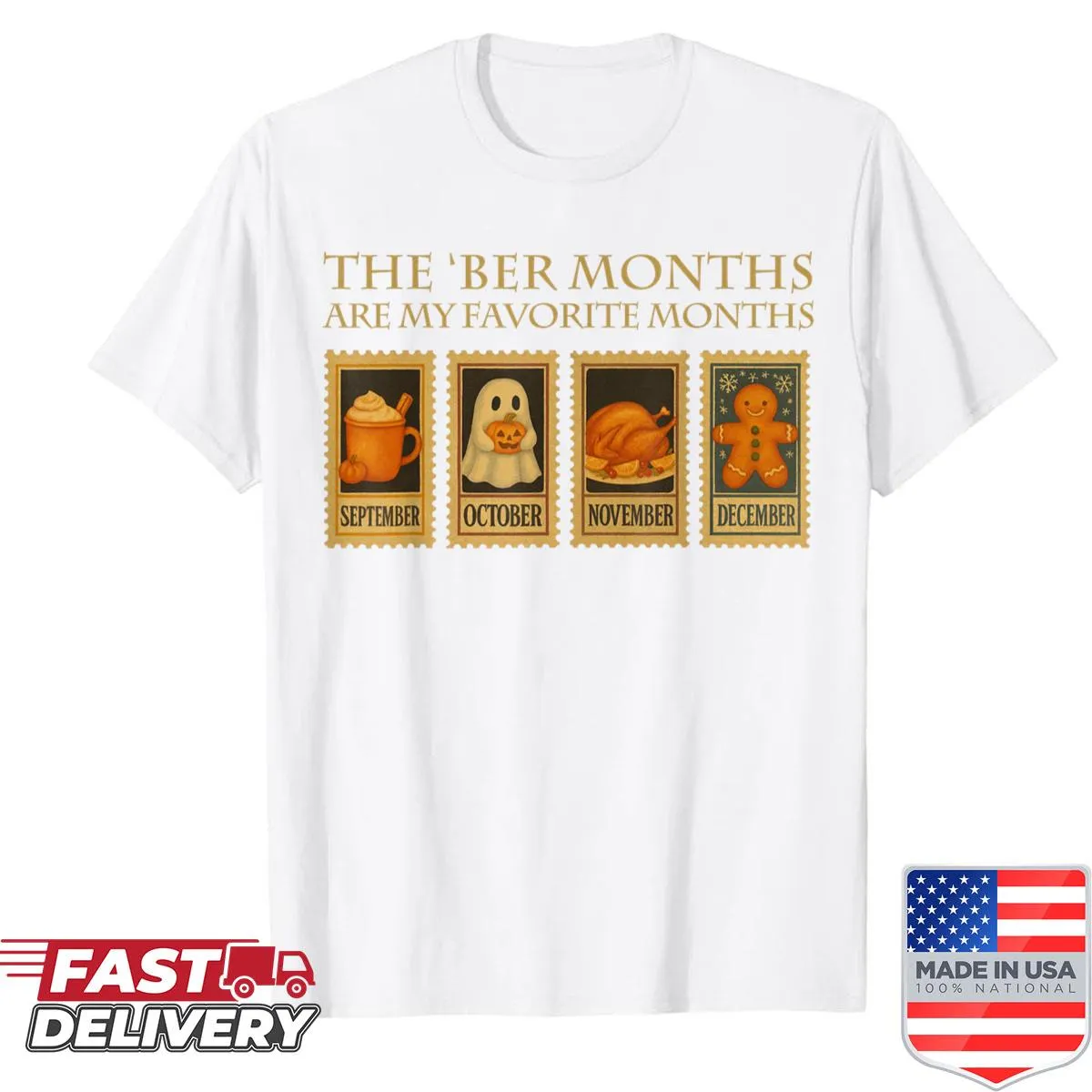 Shirt with seasonal stamps celebrating the Ber months