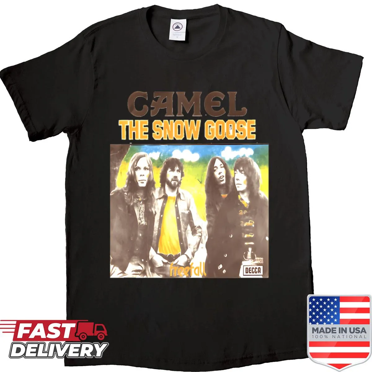 Illustrated camels design representing The Snows Gooses band