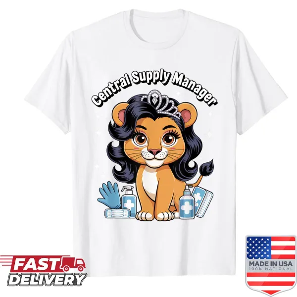 Cute lioness design representing nursing supply management