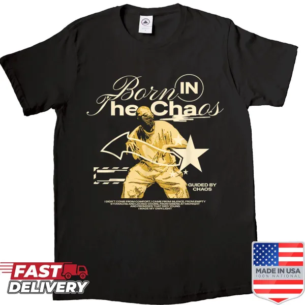 Chaos Urban Streetwear T-shirt with minimalist badge-emblem design