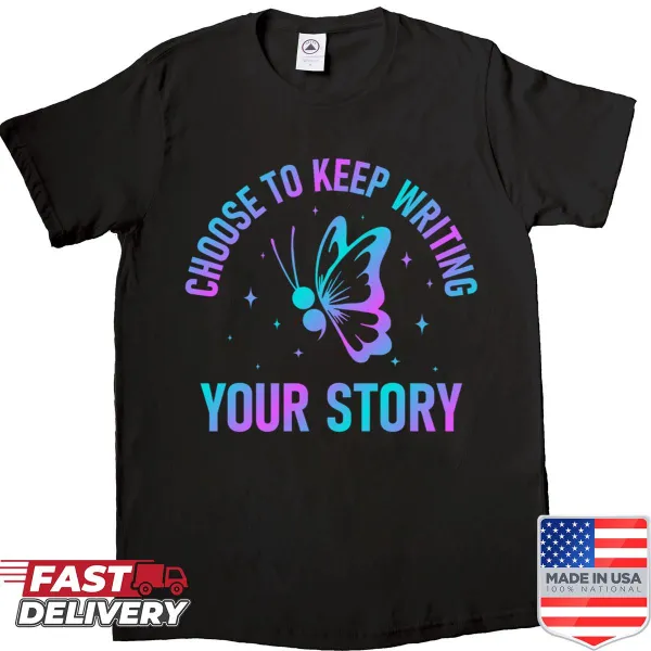Inspirational semicolon design shirt promoting mental health