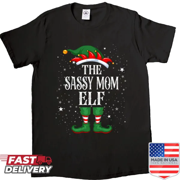 Funny Christmas elf shirt for moms