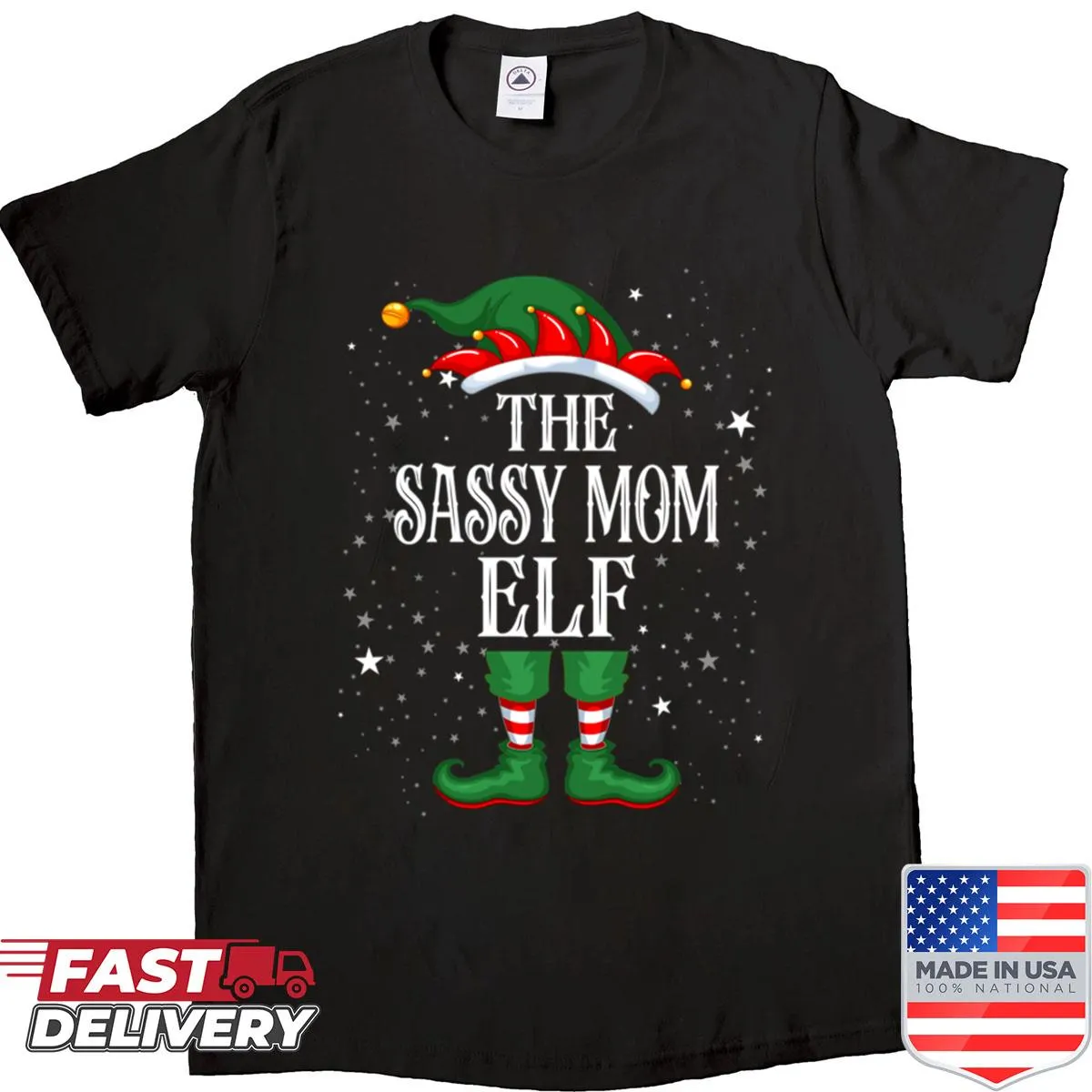 Funny Christmas elf shirt for moms