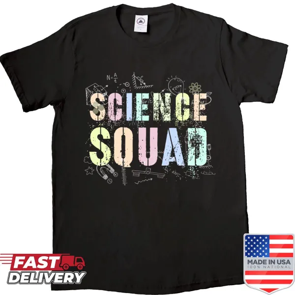 Typography shirt for science teachers with physics-themed graphics