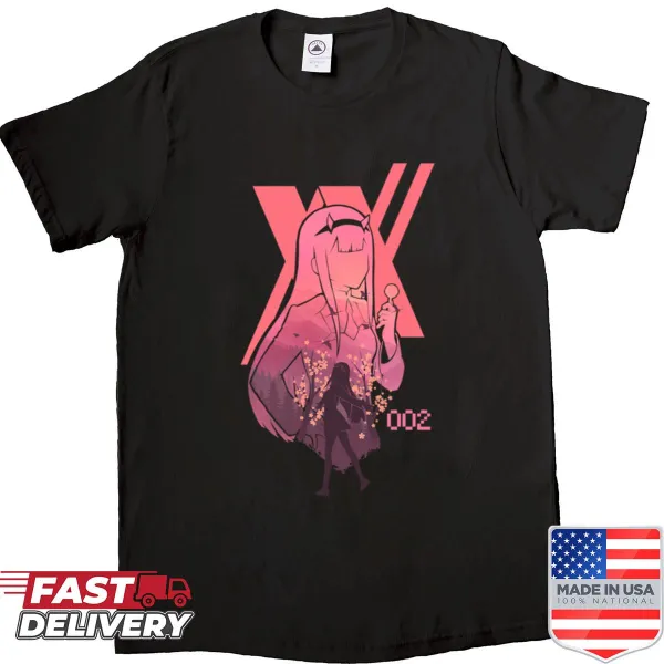 Illustrated shirt featuring a dynamic character from Codename 002