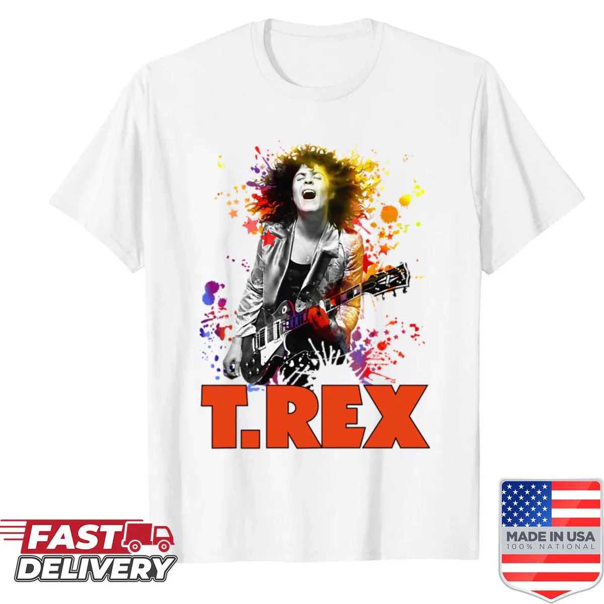 Guitar graphic shirt representing music culture