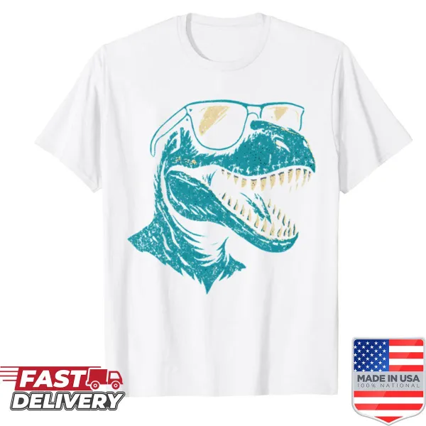 T-rex dinosaur graphic wearing sunglasses