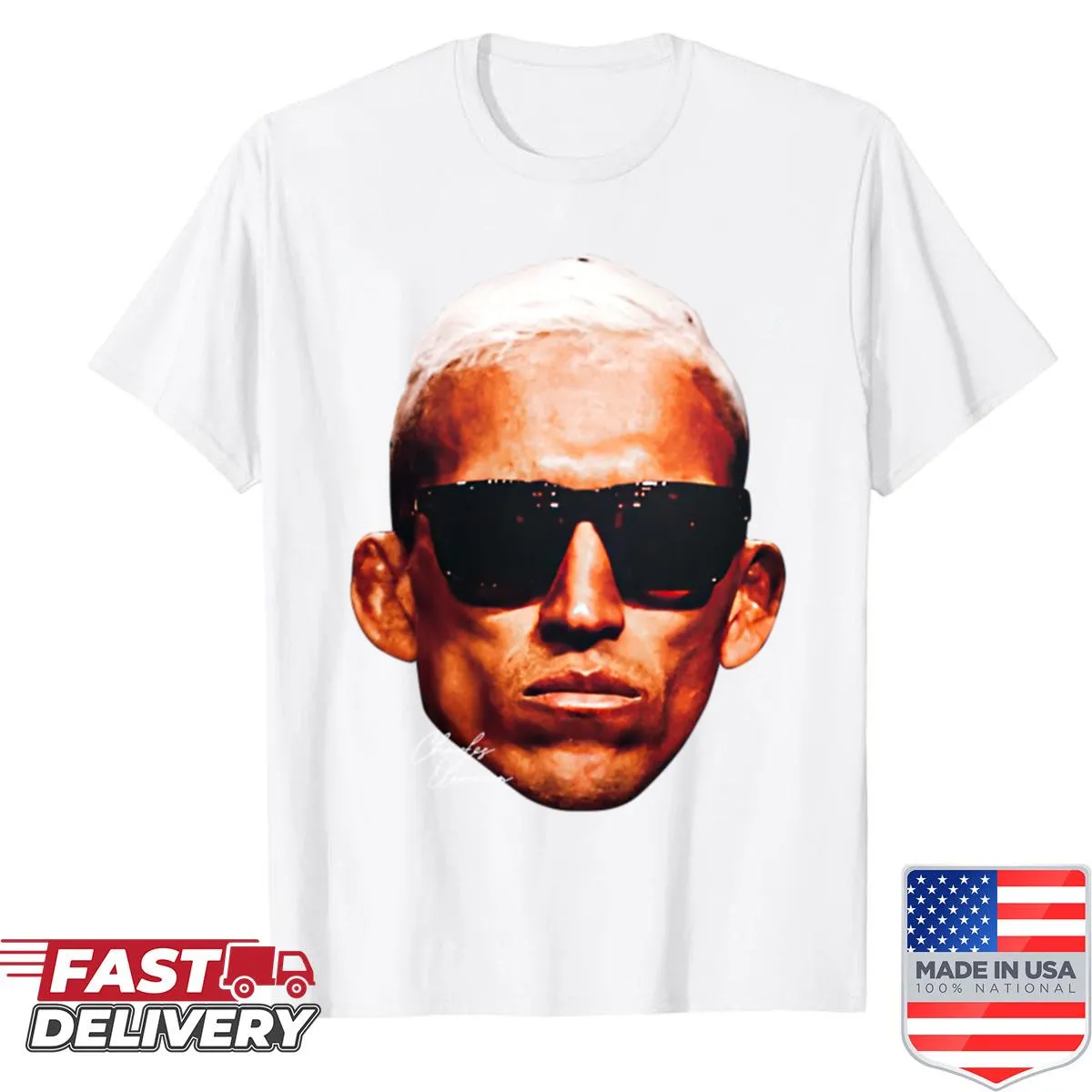Shirt featuring Charles Oliveira's signature in a stylish design.