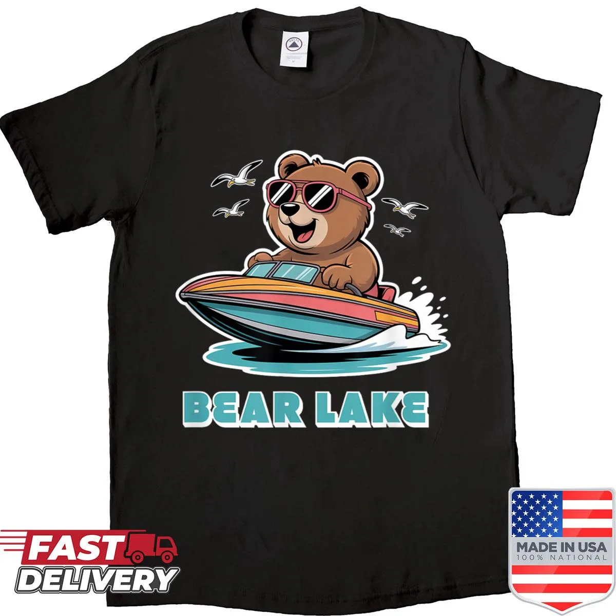 Shirt showcasing a cute illustration of Bear Lake, Utah and Idaho
