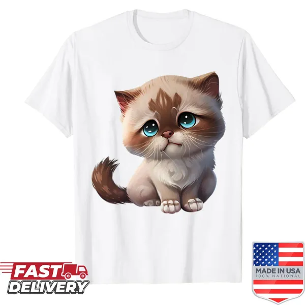 Adorable cat graphic on a cute shirt