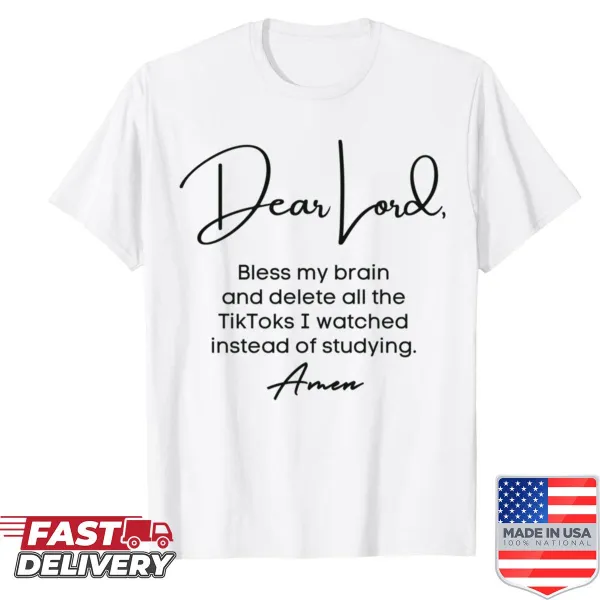 Funny student prayer shirt with humorous prayer graphic