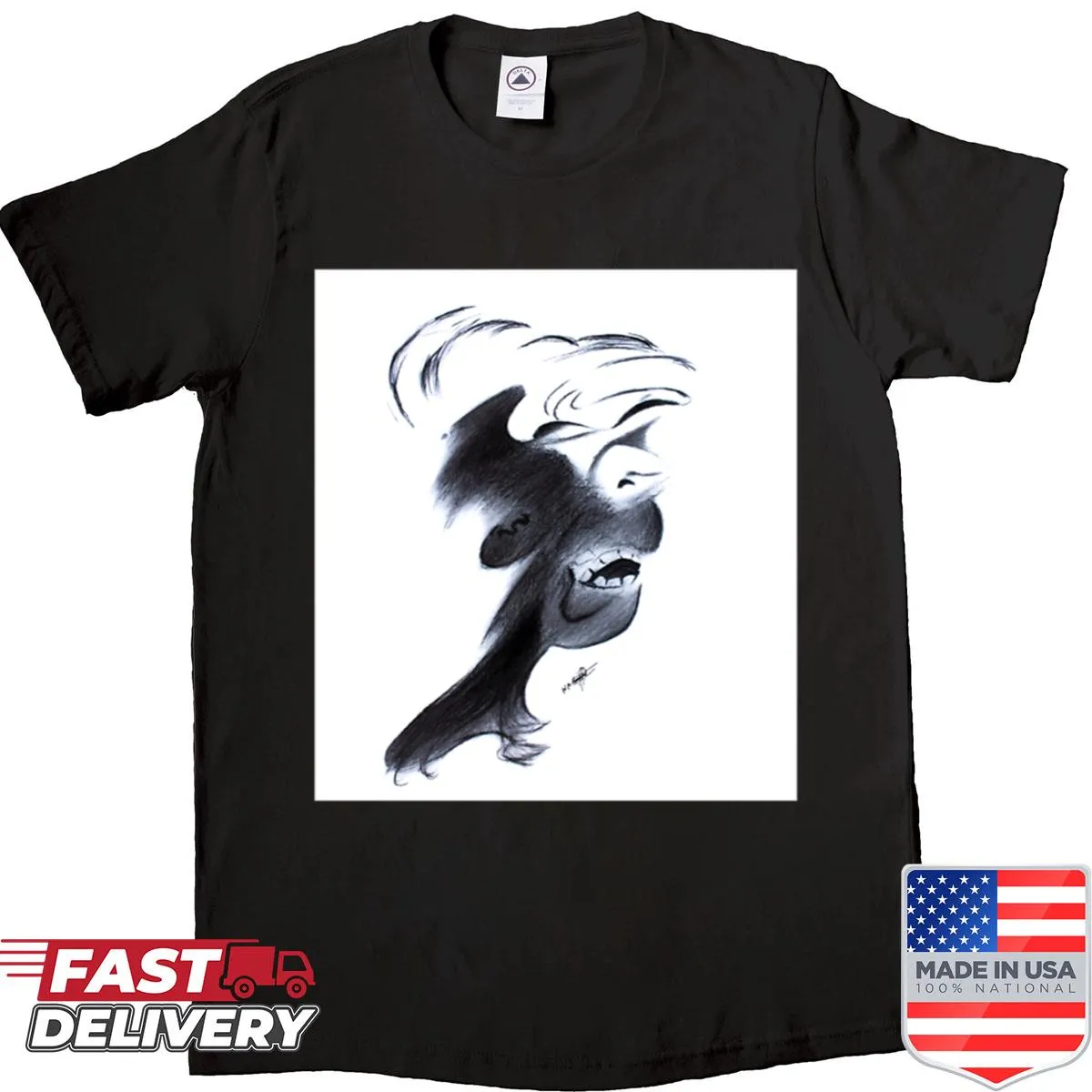 Illustration of a devil on fire on a shirt