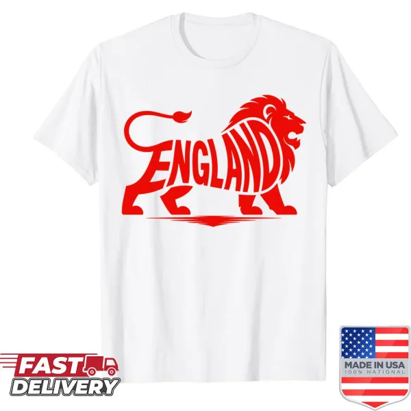 Minimal typography design of England silhouette on shirt