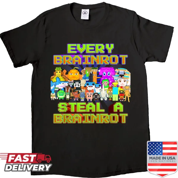 Every Brainrot shirt with humorous typography for kids and teens.