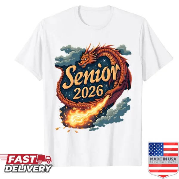 Oversized shirt with a fantasy dragon graphic for 2026
