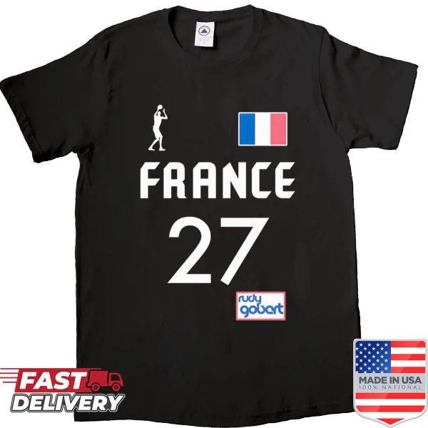 France Basketball Fan Gear Gobert 27 shirt