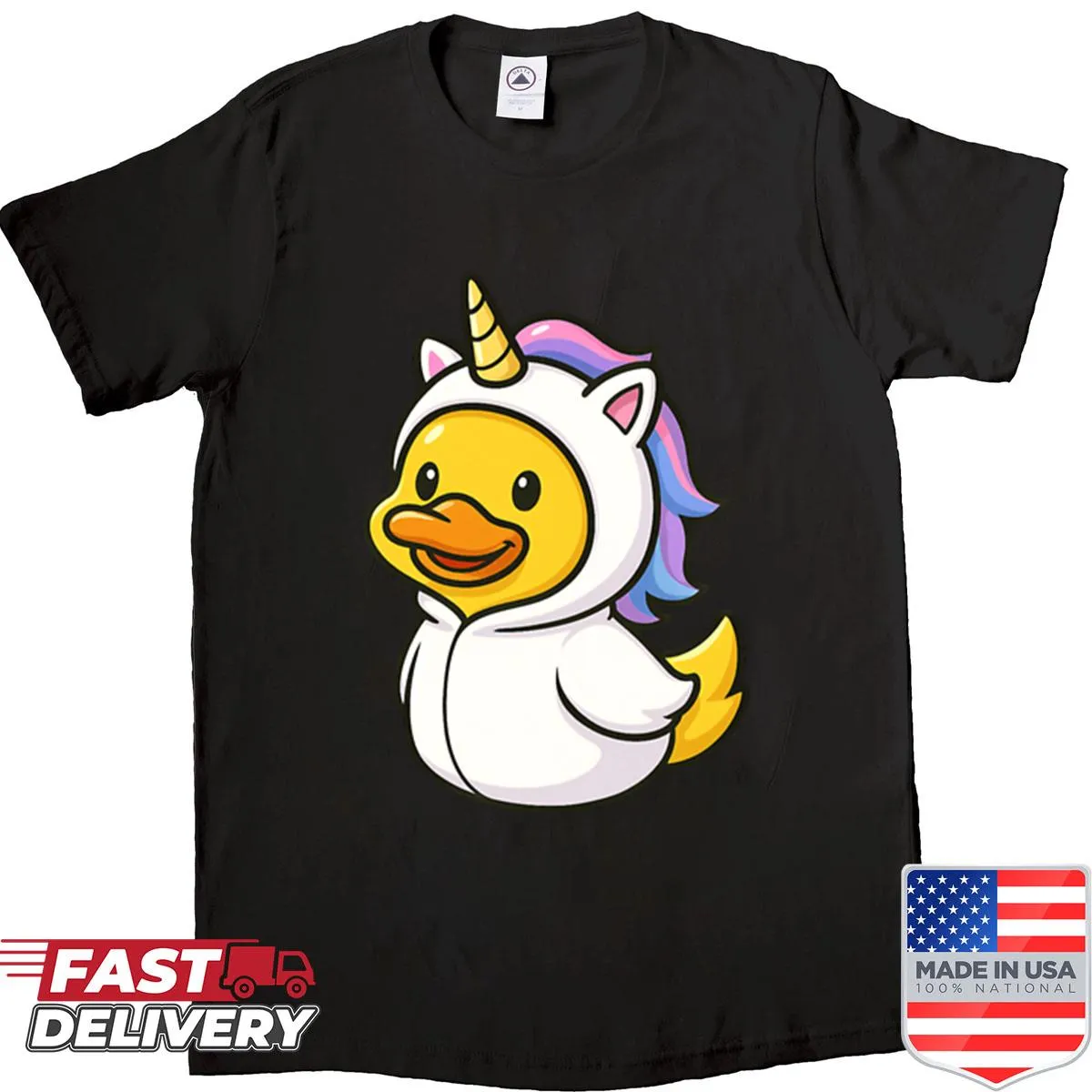 Cute shirt featuring a duck unicorn cartoon design