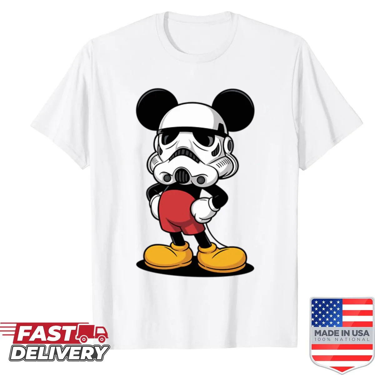 Pop-art oversized shirt featuring a funny sci-fi mouse graphic