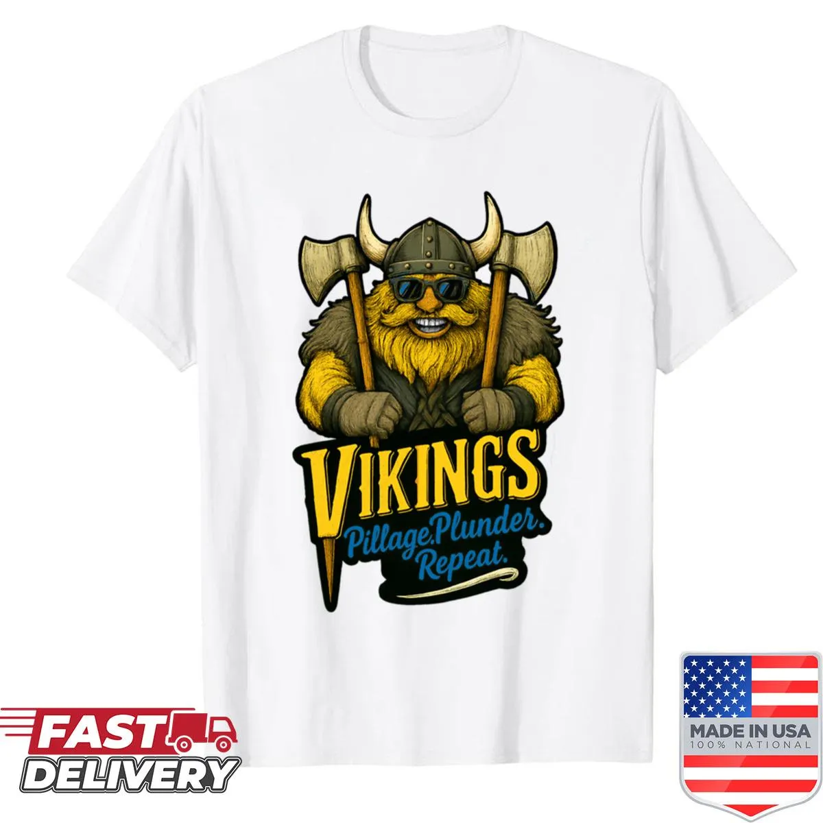 Oversized funny Viking warrior graphic shirt