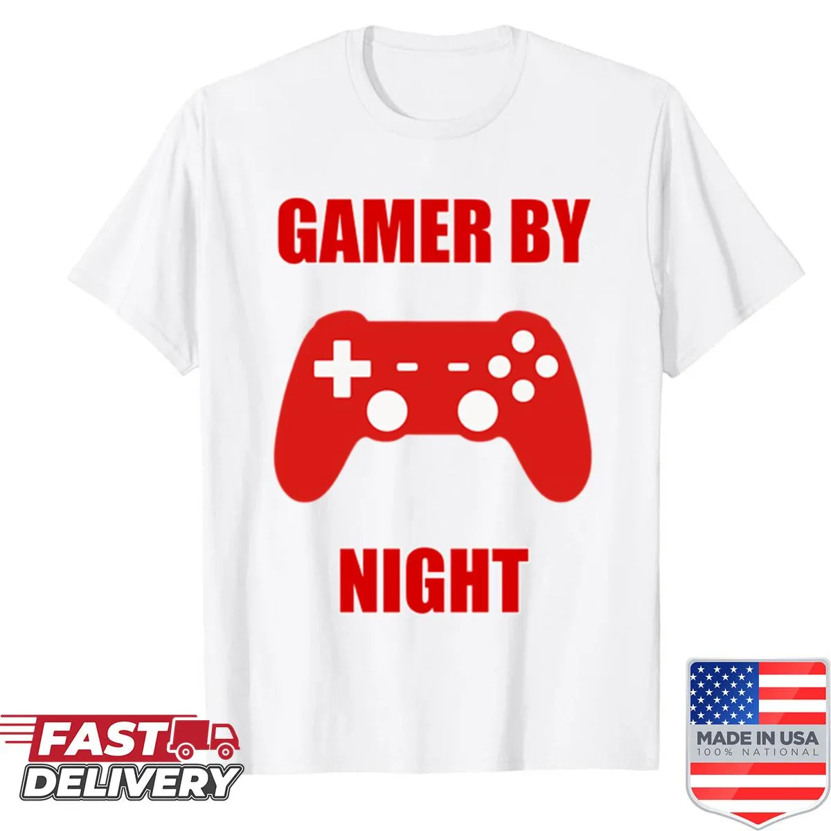 Sleeve shirt for gamers featuring typography about late-night gaming