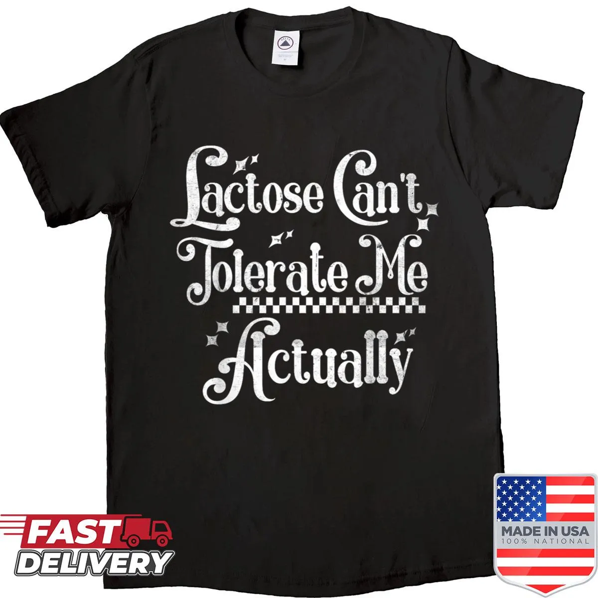 Sarcastic shirt about gluten intolerance with humorous text