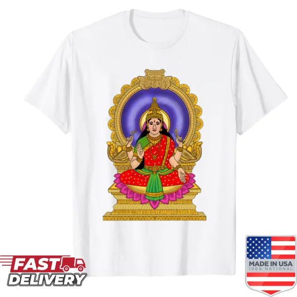 Digital painting of Goddess Bhuvaneshwari on a shirt