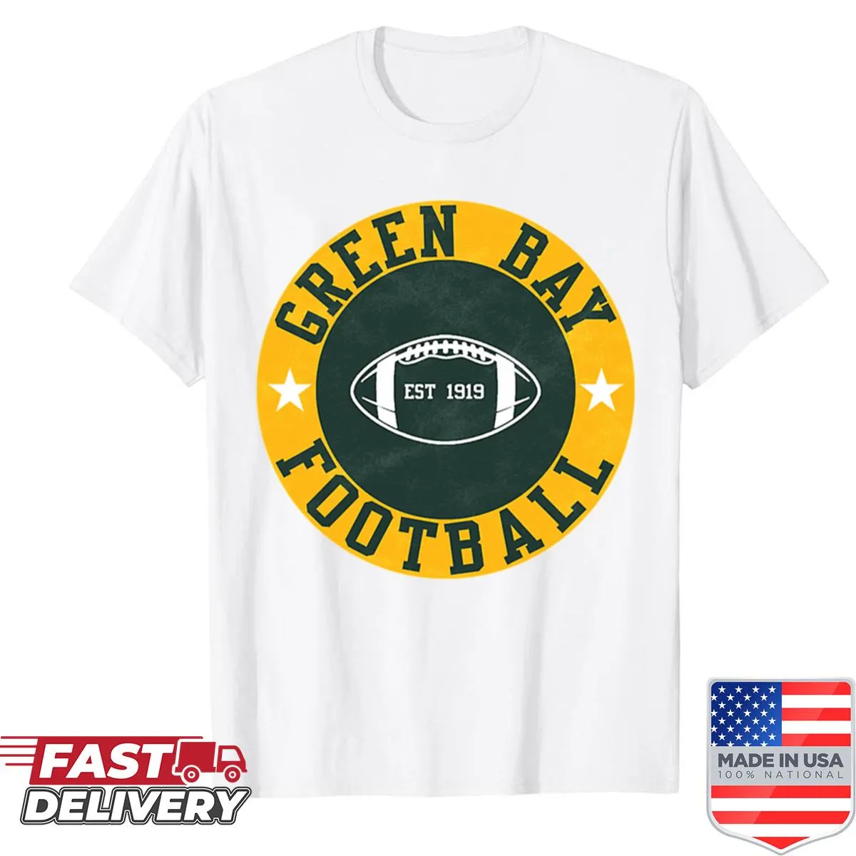 Green Bay football shirt with bold team graphics