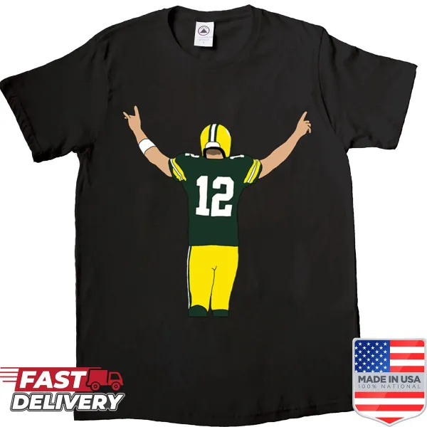 Green Bay Packers shirt featuring Aaron Rodgers graphic