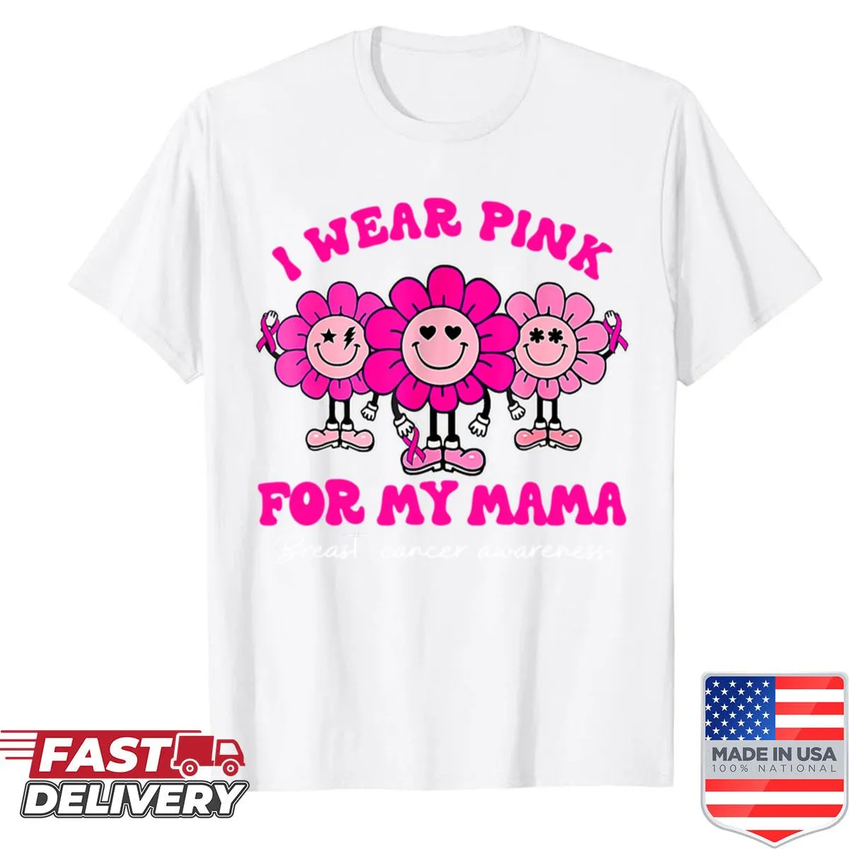 Charming I Wear Pink For Mama graphic t-shirt