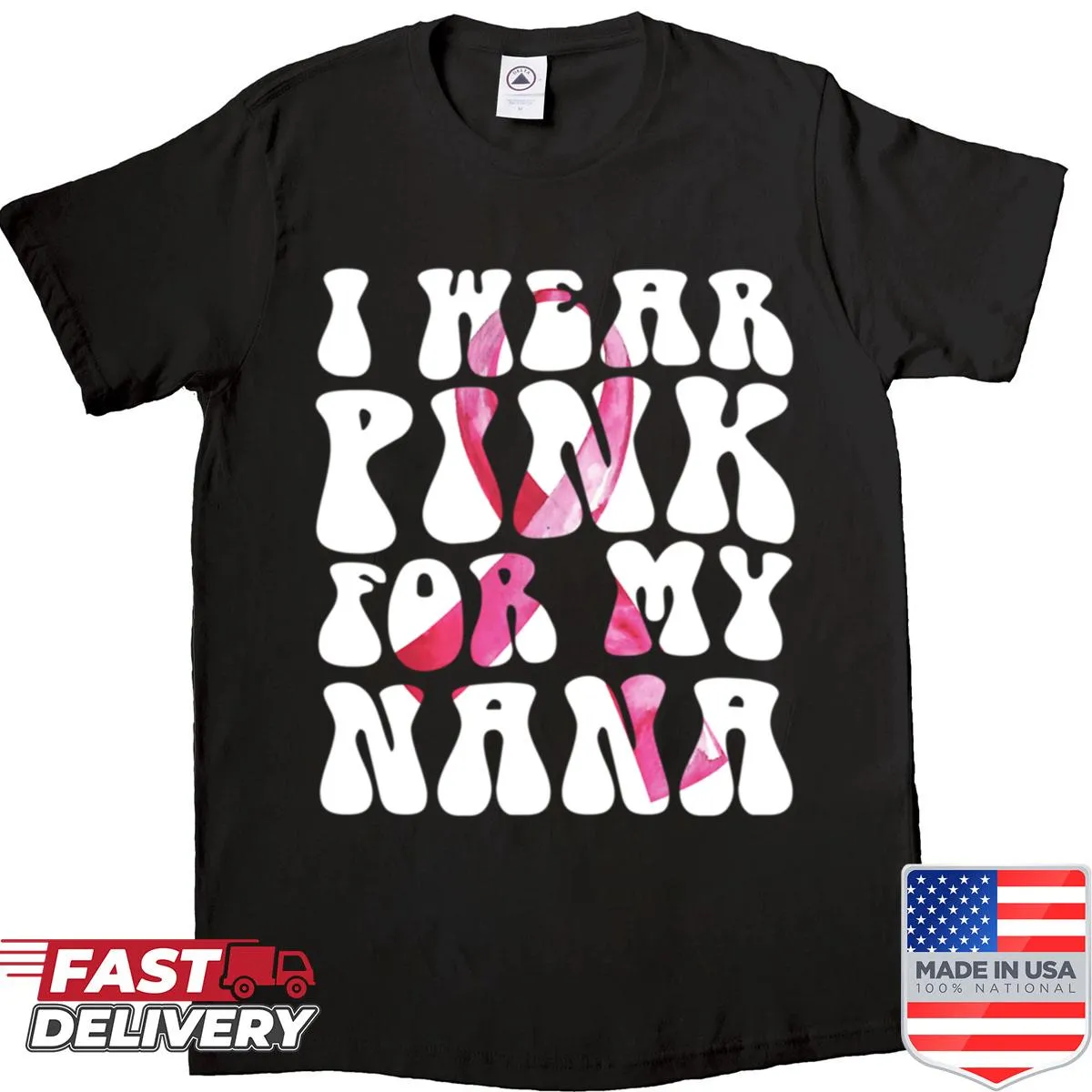 Groovy breast cancer support shirt for grandmothers