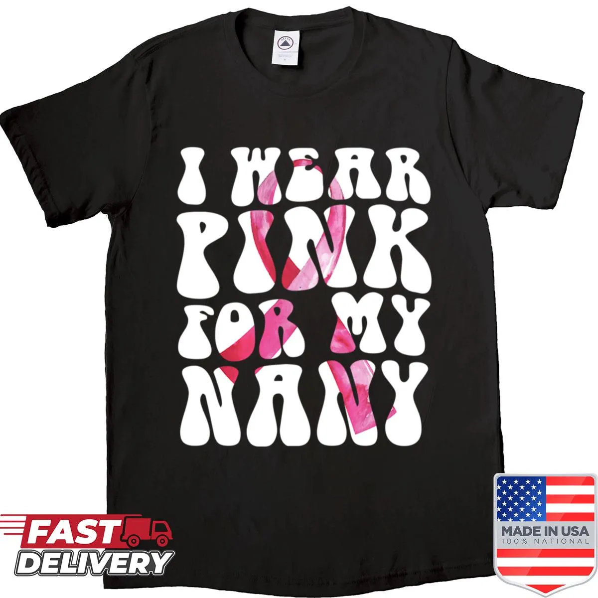Groovy breast cancer support shirt for nannies