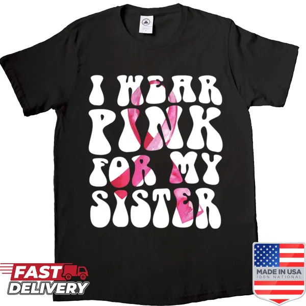 Breast cancer awareness shirt with a supportive message in groovy typography