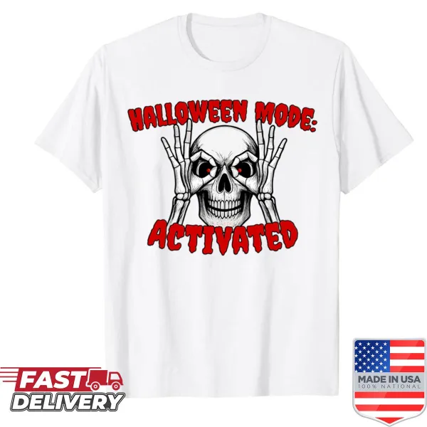 Oversized shirt with Halloween skeleton design