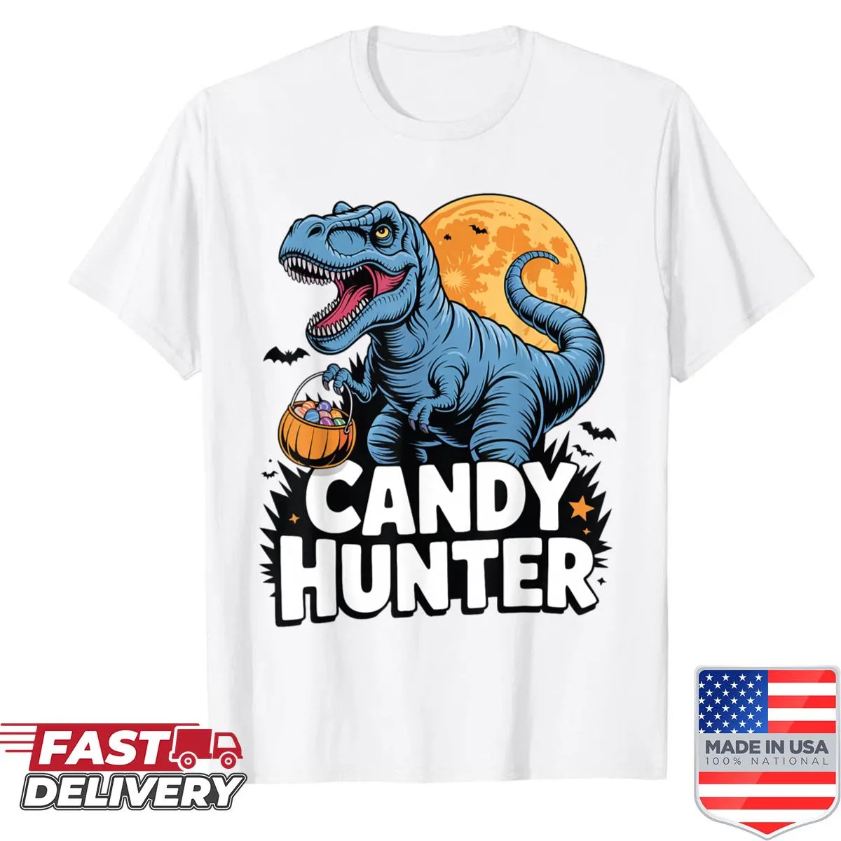 Cute T-rex dinosaur graphic for Halloween shirt