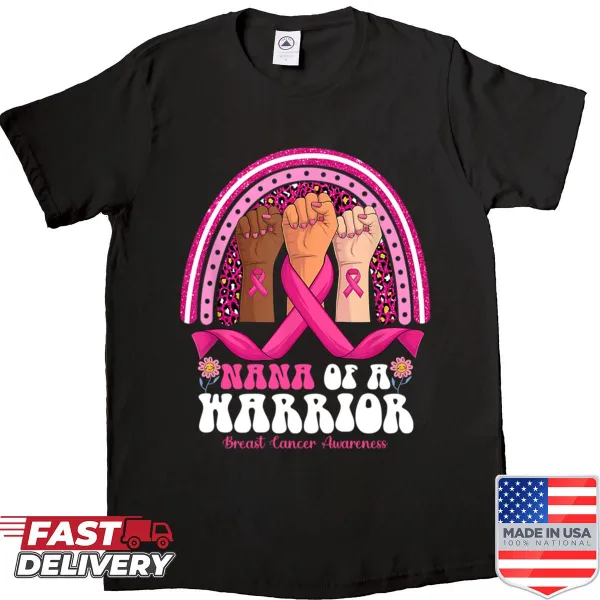 Breast cancer awareness shirt with an illustration of a ribbon and text for Nana.