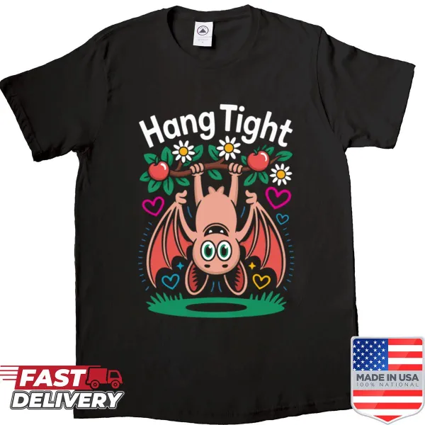 Cute shirt with a humorous bat graphic and playful text