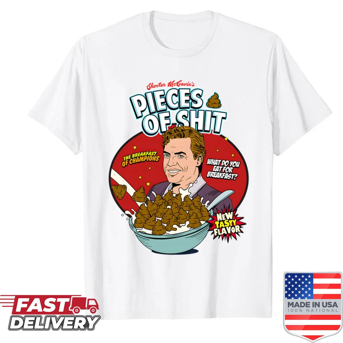 Graphic tee featuring Shooter McGavin from Happy Gilmore