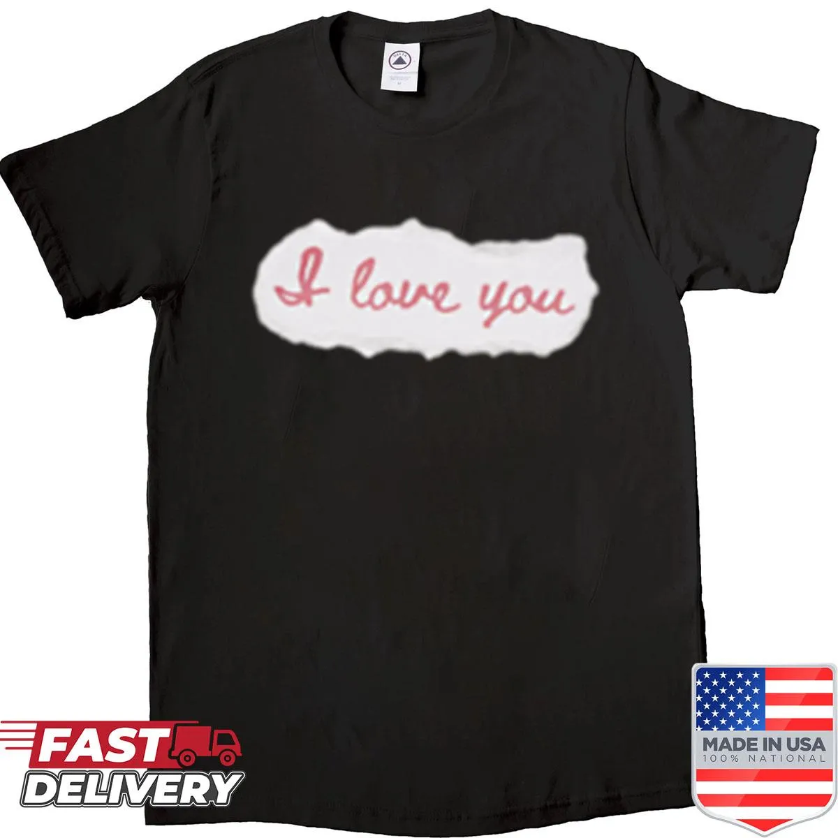 Typography shirt with the phrase I Love You