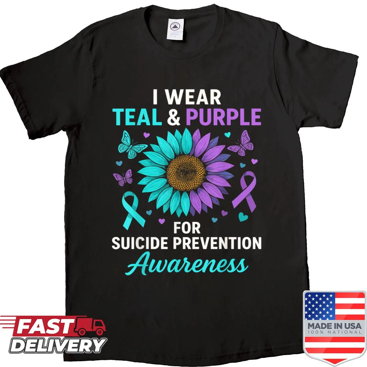 Shirt promoting suicide prevention awareness with cute graphic