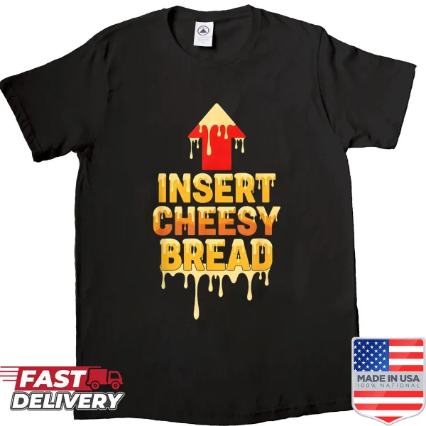 Humorous graphic of ice cream and cheesy bread pointing to a mouth