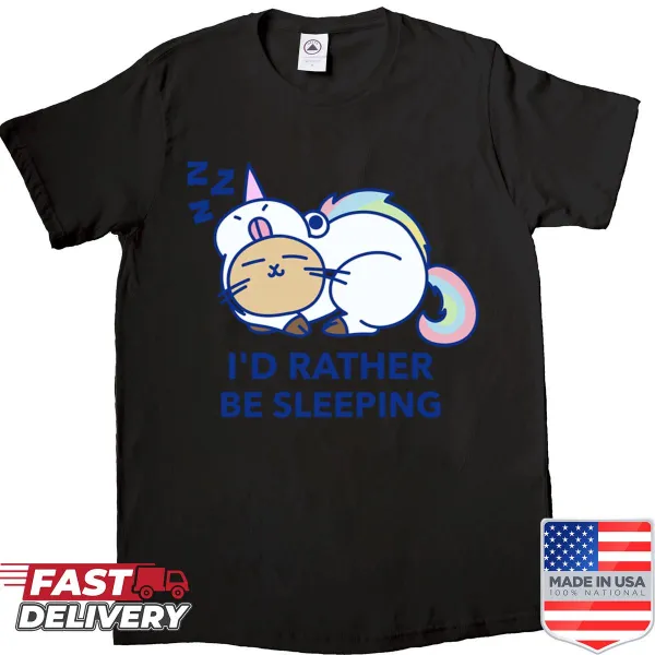 Cute sleeping unicorn shirt with the phrase about sleeping