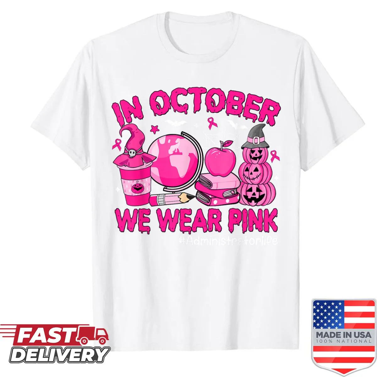 Breast cancer awareness shirt with a pink theme for October