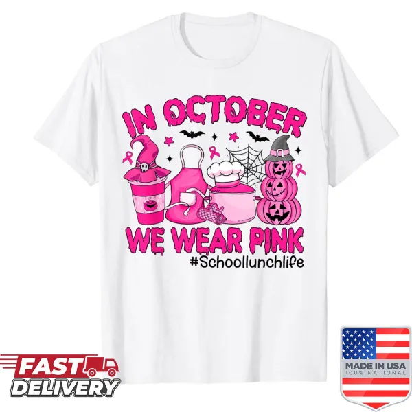 Kids' shirt supporting breast cancer awareness with playful illustrations